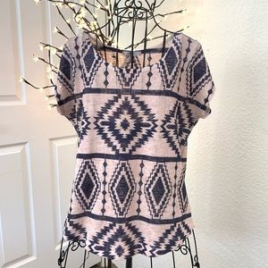 Blue Planet Boho Aztec Shirt